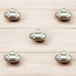 Set of 5 small silver-coated Taweez designed for children and girls, with smooth edges and lightweight design for comfort and safety