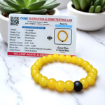 Twin Flame Couple Bracelet – 8MM Lab Certified Yellow Agate & Ebony Stones | Malawala