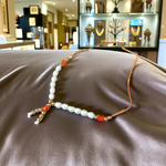 White Moti Mala with 108 Beads for Temple Worship and Idol Decoration