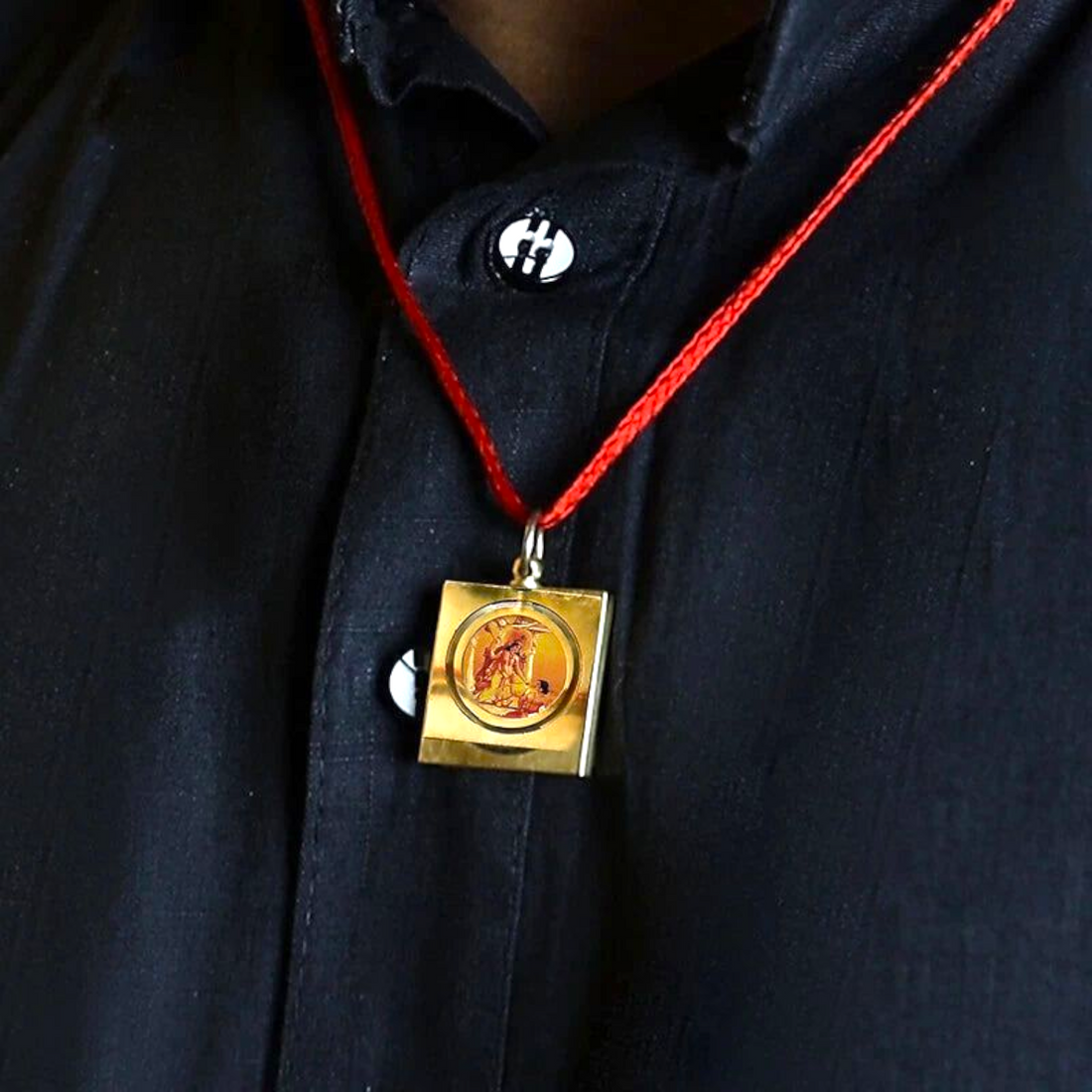 Baglamukhi Locket with Gold Chain for Protection