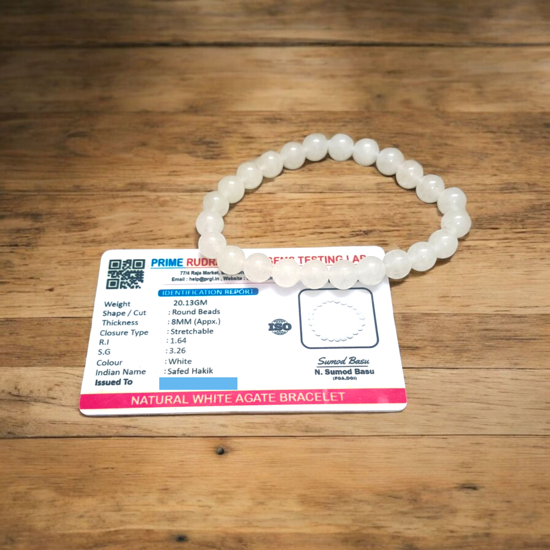White Hakik Bracelet for Peace & Clarity