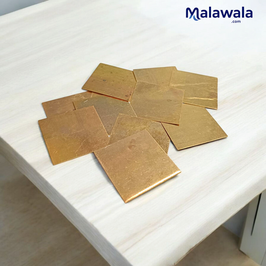 Copper Square Pooja Set of 11 – Ritual Copper Patra