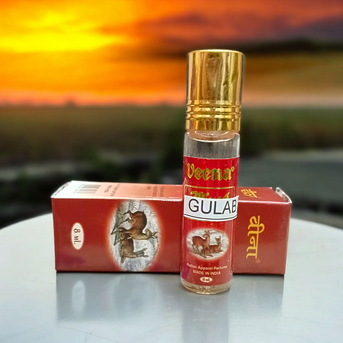 Gulab Attar 8ML Roll-On by Veena | Natural Rose Perfume