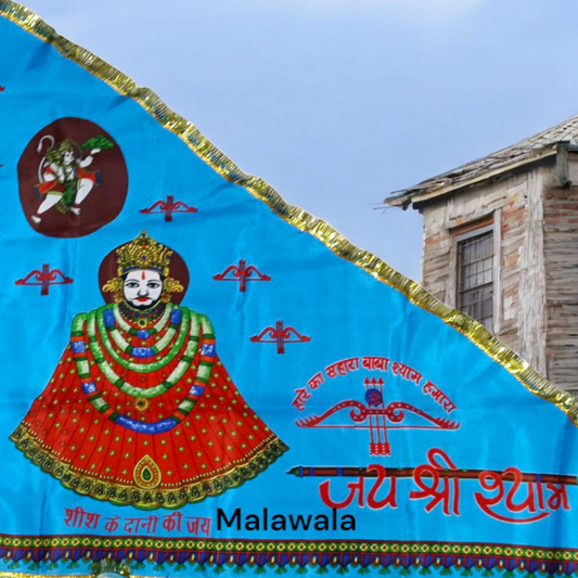 Khatu Shyam Blue Flag 40x60 Inch | Temple Jhanda