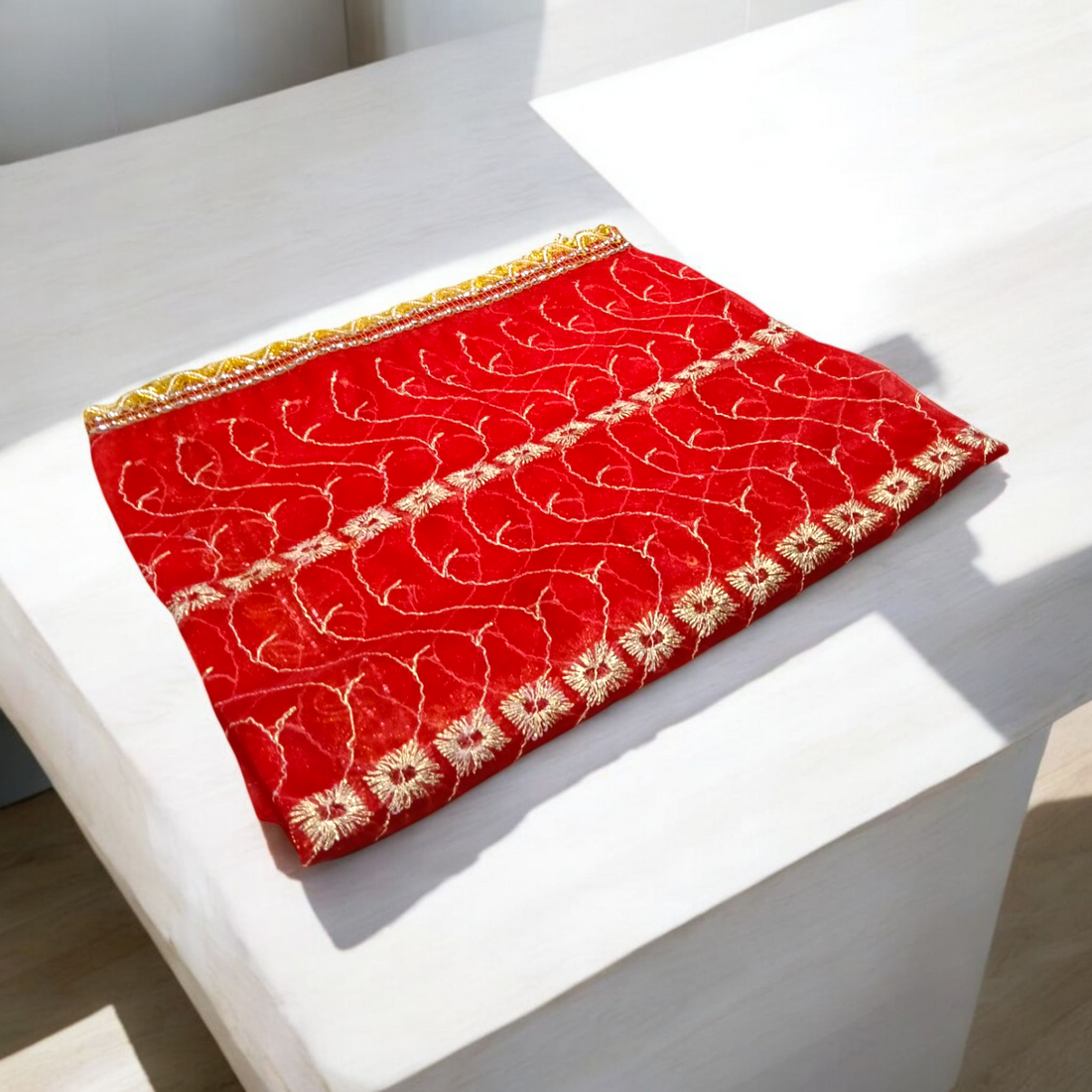 Lal Chunni 2 Meter for Puja & Festival Decor