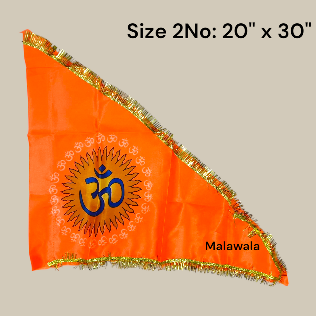 Om Jhanda Orange Shiv Ji Flag – Aum Symbol Flag