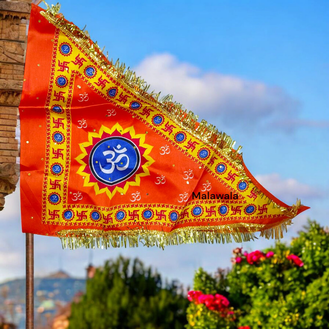 Om Jhanda Orange Shiv Ji Flag with Om Symbol