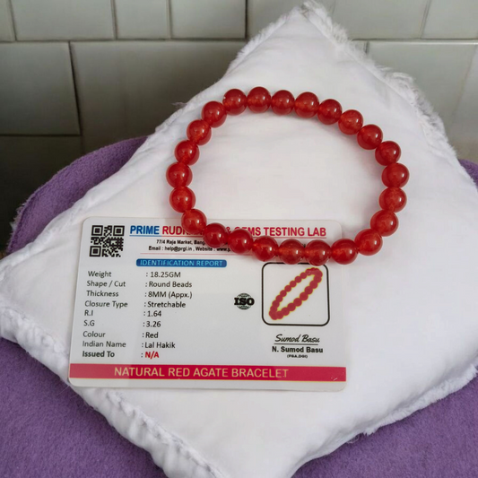 Red Hakik Bracelet for Strength & Courage | Natural Agate