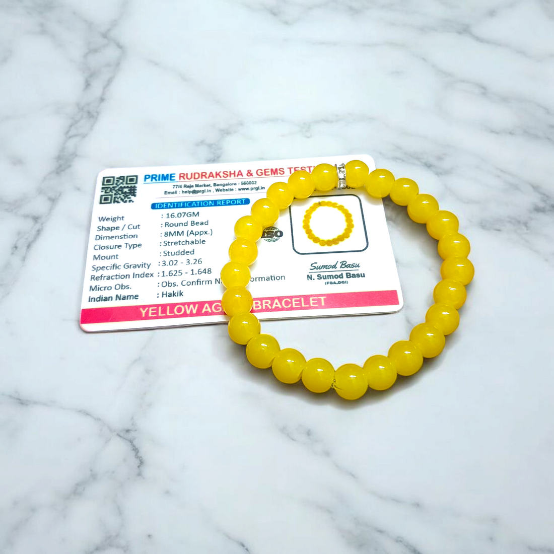 Yellow Hakik Bracelet for Confidence & Positive Energy