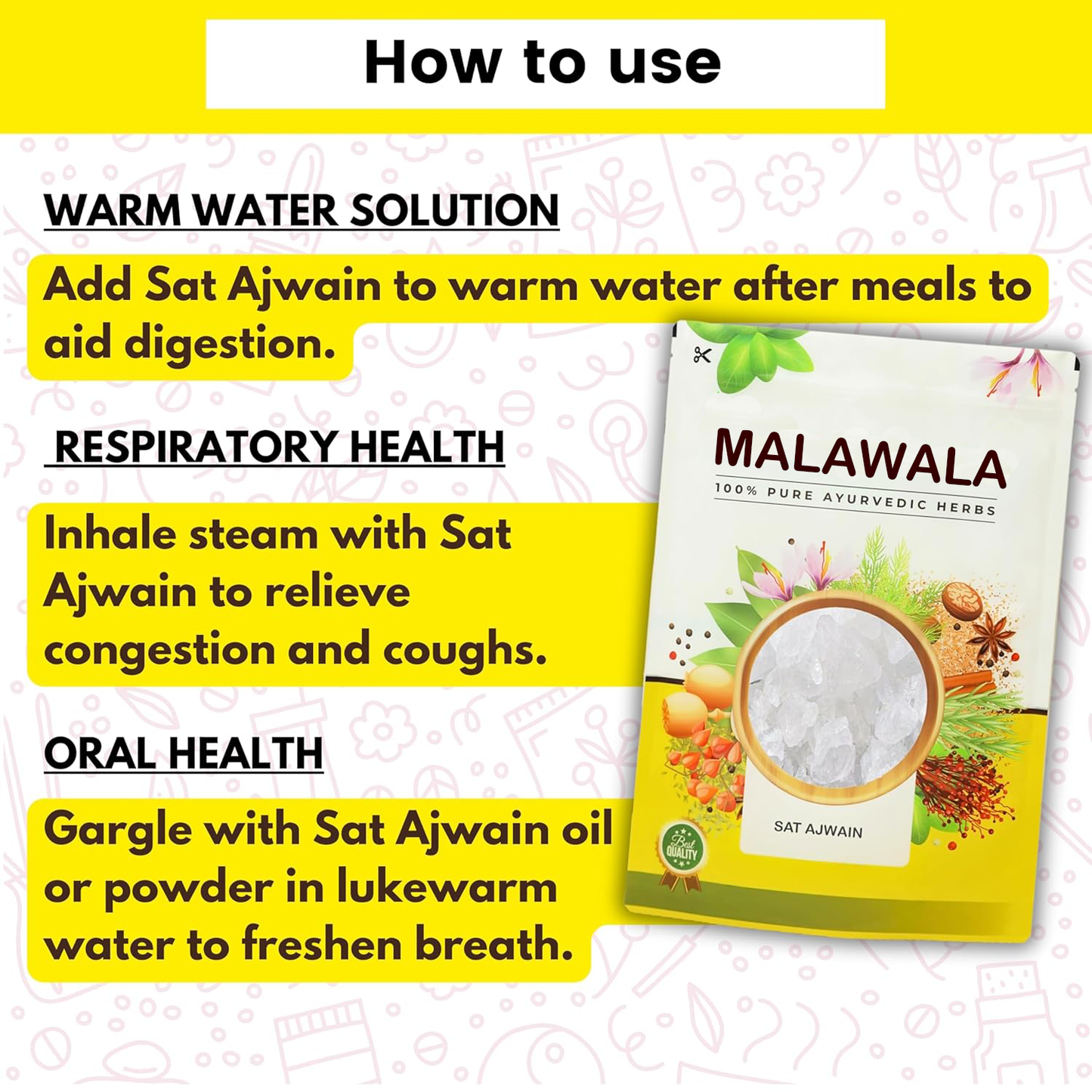 100g pack of Sat Ajwain (Thymol Crystals) used in tantric rituals, energy cleansing, and spiritual fumigation