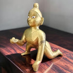 10 Inch Ashtadhatu Brass Laddu Gopal Krishna Idol for Home Temple Daily Puja Spiritual Decor