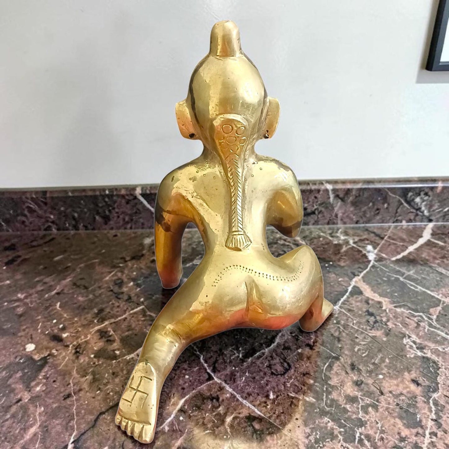 10 Inch Ashtadhatu Brass Laddu Gopal Krishna Idol for Home Temple Daily Puja Spiritual Decor