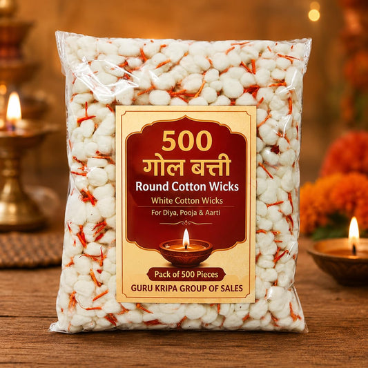 Cotton Wicks Kesar Jyot Batti 500 Pcs | For Pooja, Aarti & Festivals – Malawala