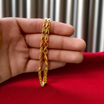 21-inch artificial gold chain with 1 gram gold plating in Nawabi vintage design, suitable for both boys and girls, displayed elegantly on a neutral backdrop
