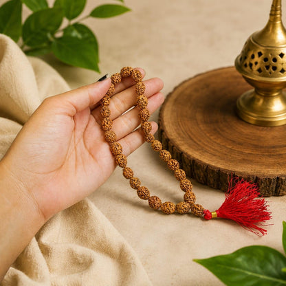 4 Mukhi Rudraksha Mala 27+1 Beads Lab Certified | Malawala