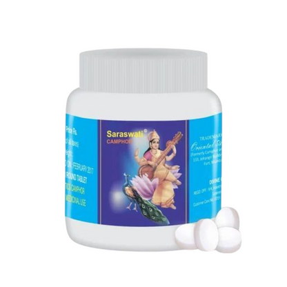 Saraswati Kapur Tablets 50 GM – Aromatic Camphor for Worship – Malawala
