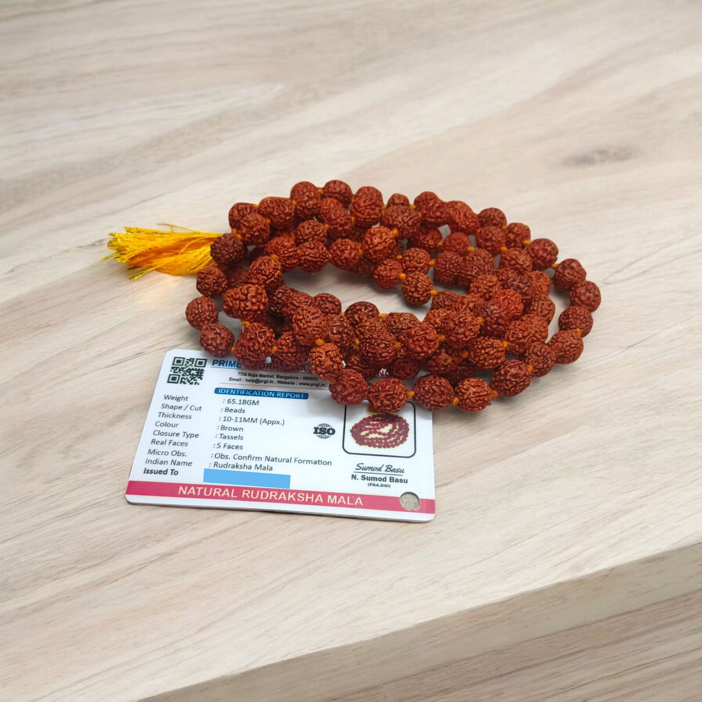 5 Mukhi Rudraksha Mala 108+1 Beads 10-11MM Lab Certified | Malawala
