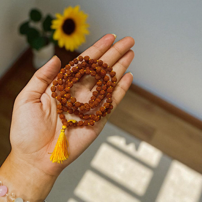 5 Mukhi Rudraksha Mala 108+1 Beads 5MM Lab Certified | Malawala