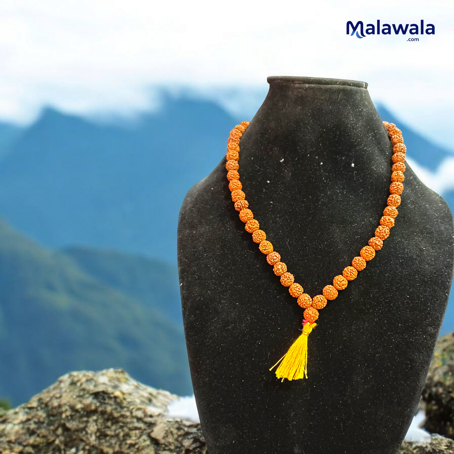 5 Mukhi Rudraksha Mala 108+1 Beads 8MM Lab Certified | Malawala