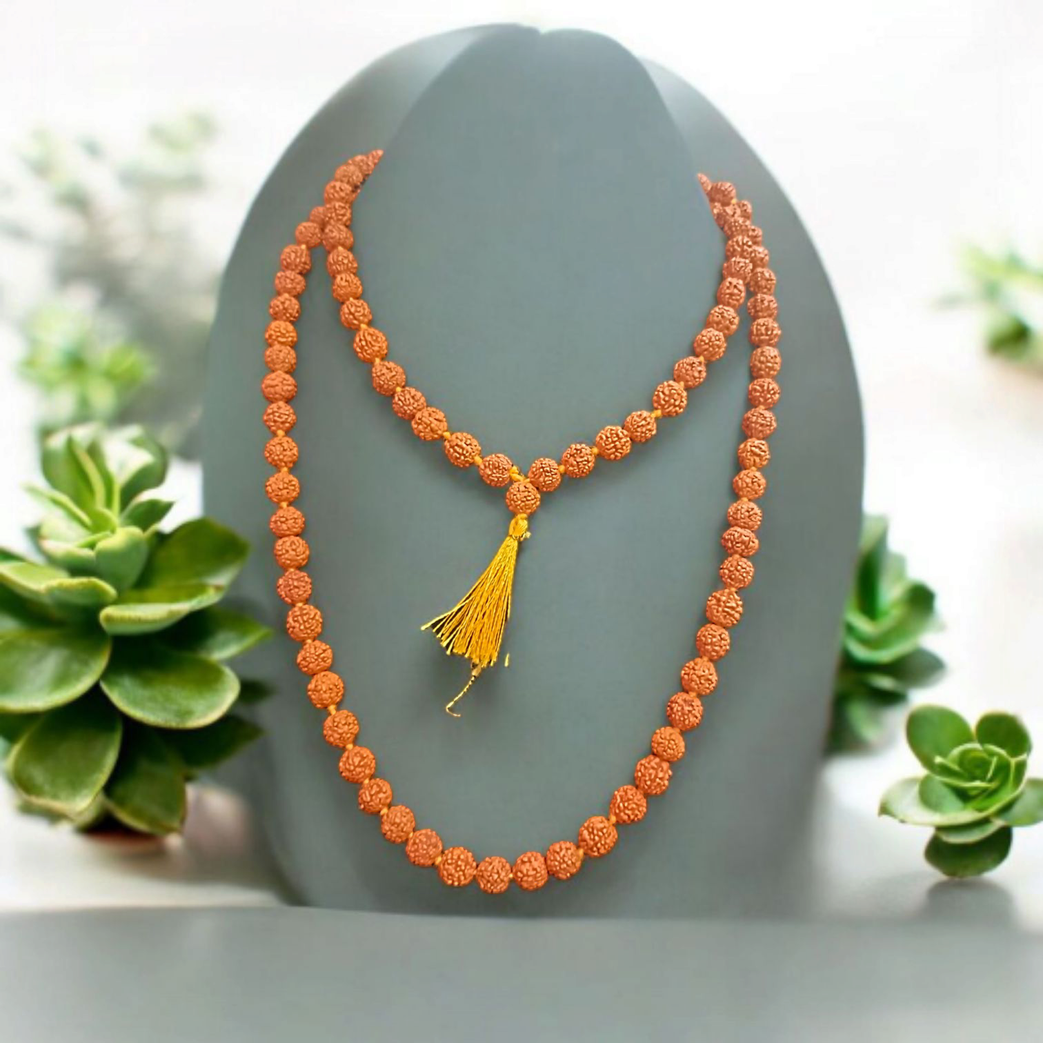 5 Mukhi Rudraksha Mala 108+1 Beads 8MM Lab Certified | Malawala