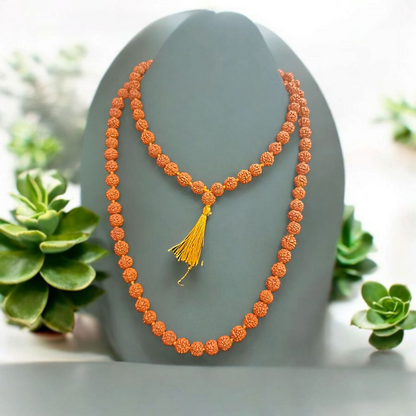 5 Mukhi Rudraksha Mala 108+1 Beads 8MM Lab Certified | Malawala