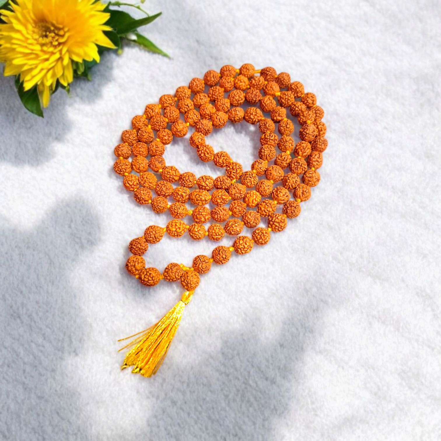 5 Mukhi Rudraksha Mala 108+1 Beads 8MM Lab Certified | Malawala