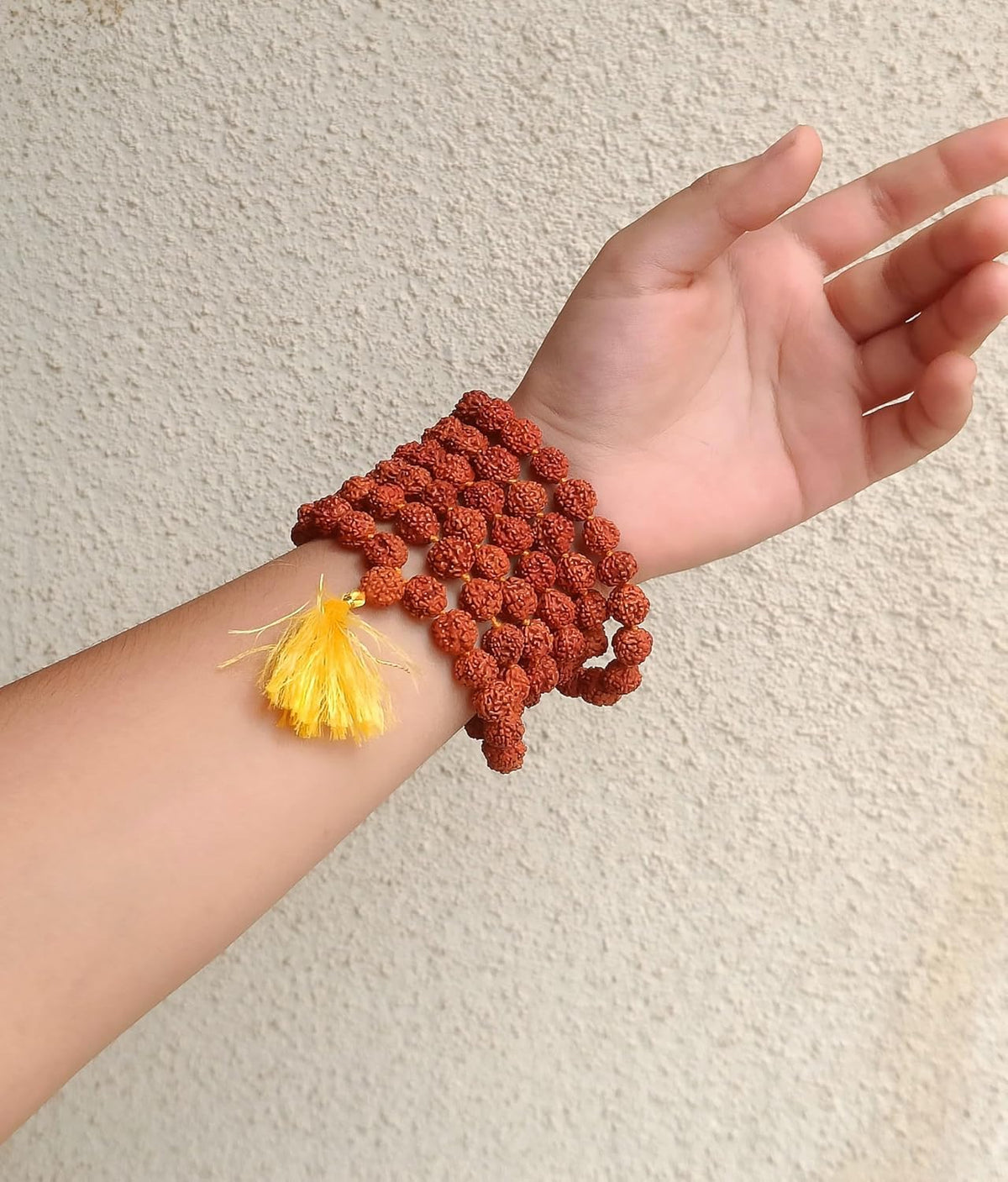 5 Mukhi Rudraksha Mala 108+1 Beads 8MM Lab Certified | Rudraksha Mala with Jaap Bag | Malawala