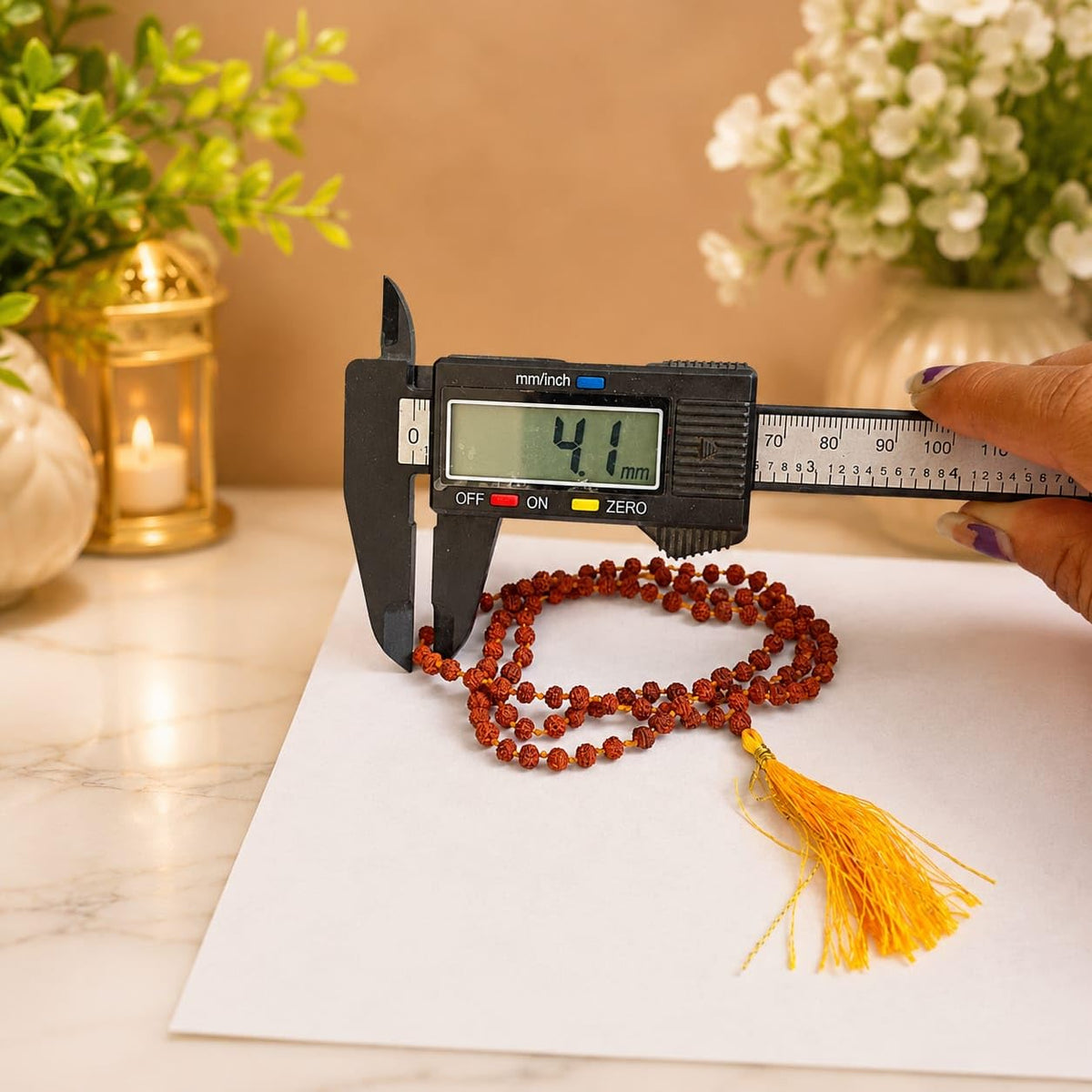 5 Mukhi Rudraksha Mala 108+1 Beads – Lab Certified 