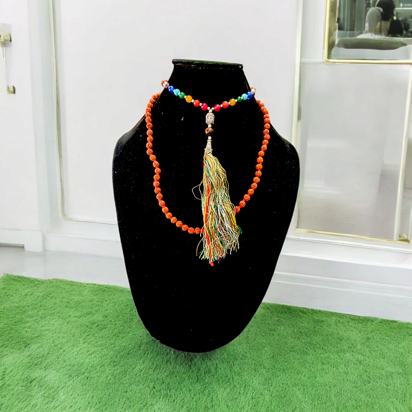 5 Mukhi Rudraksha Mala with 7 Chakra Beads | Lab Certified Astrologer Mala | Malawala