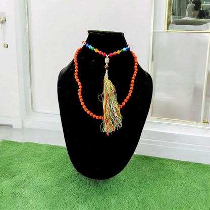 5 Mukhi Rudraksha Mala with 7 Chakra Beads | Lab Certified Astrologer Mala | Malawala