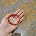 5 Mukhi Rudraksha stretchable bracelet with 8mm natural beads strung on elastic thread – ideal for meditation and spiritual practices