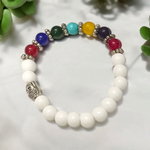 7 Chakra Bracelet with Turquoise (Firoza) - Natural Gemstones & Turquoise for Healing, Protection & Balance with Lab Certificate - Malawala