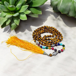 7 Chakra Mala with Tiger Eye, Agate Stones & Buddha Charm – 6MM Beads – Ideal for Meditation, Yoga & Chakra Balancing
