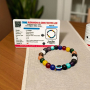 7 Chakra with Mix Agate Evil Eye Bracelet – 8mm – For Unisex Wear - Malawala