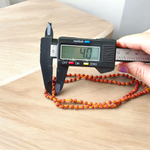 A Lab Certified 5 Mukhi Rudraksha Mala featuring 108+1 small 4mm natural Rudraksha beads, hand-knotted for japa and meditation