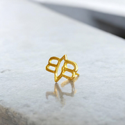 A brass Tripund With Third Eye Tilak Stamp showing three horizontal lines and a third eye symbol, handcrafted for precise forehead application