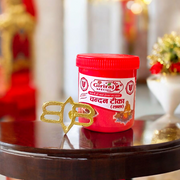 A brass Tripund With Third Eye Tilak Stamp showing three horizontal lines and a third eye symbol, handcrafted for precise forehead application