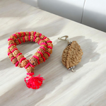 A combo set featuring a hand-knotted Rudraksha velvet Kanth Mala and a silver-capped 2 Mukhi Rudraksha pendant, both lab certified