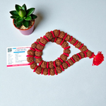 A combo set featuring a hand-knotted Rudraksha velvet Kanth Mala and a silver-capped 2 Mukhi Rudraksha pendant, both lab certified