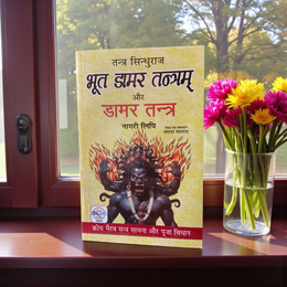 A sacred Bhoot Damar Tantram Aur Damar Tantra In Hindi Book by MALAWALA featuring Lord Shiva imagery, covering ancient tantric rituals and mantras in Hindi
