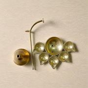 A traditional Panch Mukhi Jyot made of pure brass, featuring five oil chambers, intricately handcrafted for spiritual rituals and puja use