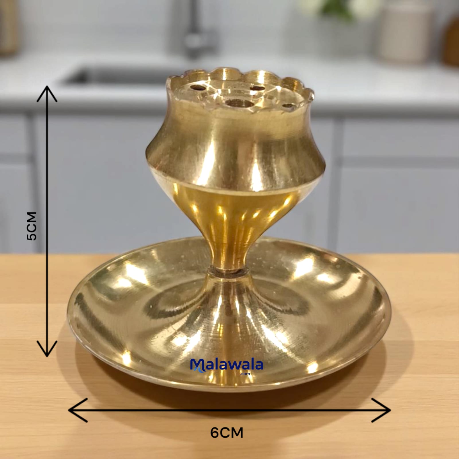 Agarbatti Stand Pack of 2 – Unique Brass Incense Holder with Ash Catcher - Malawala
