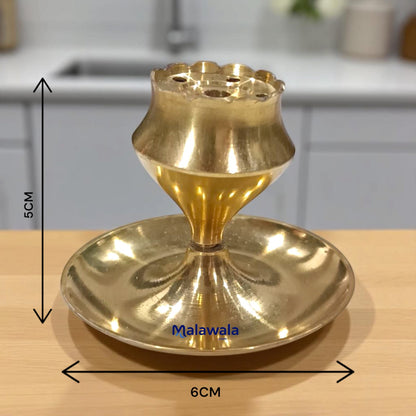 Agarbatti Stand Pack of 2 – Unique Brass Incense Holder with Ash Catcher - Malawala