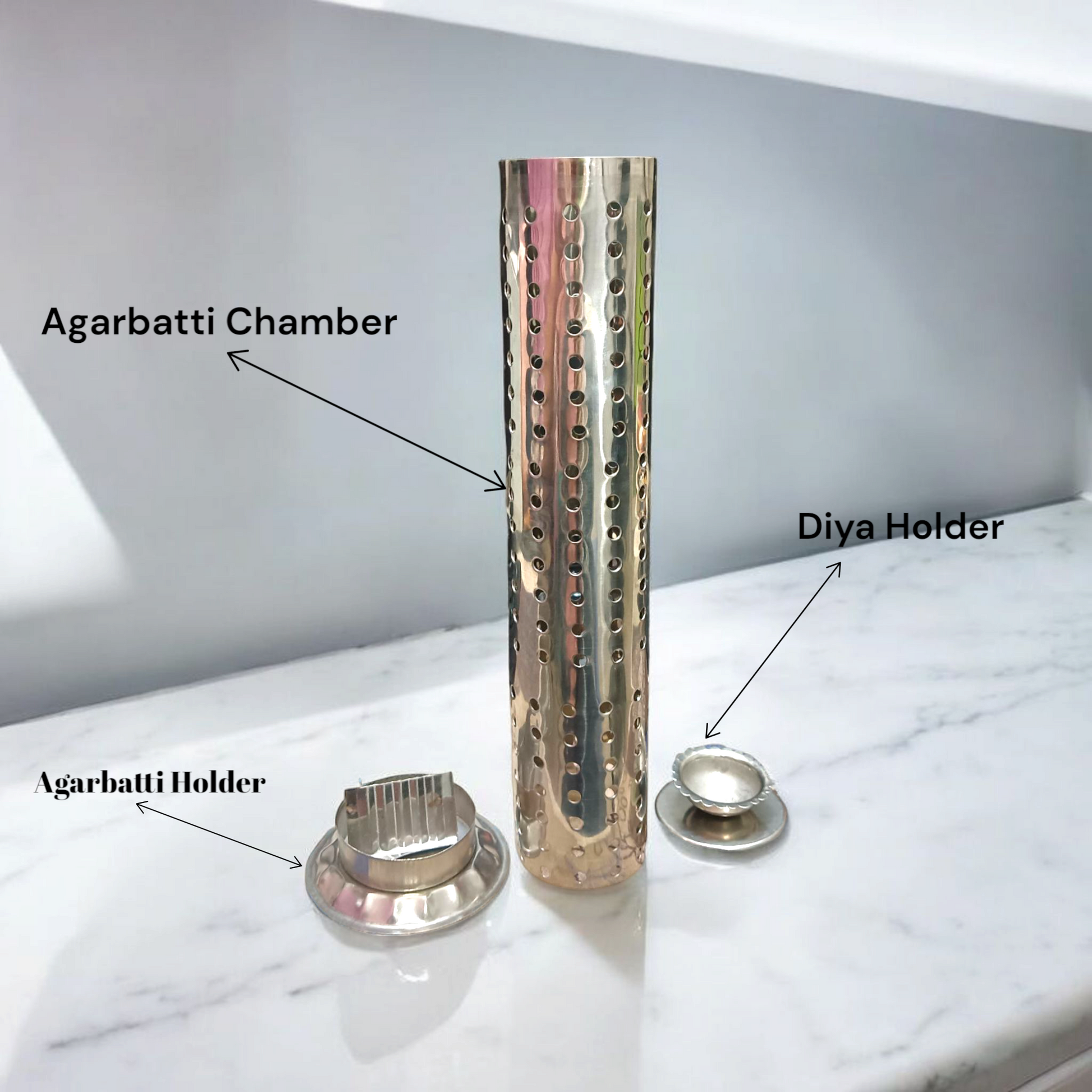 Agarbatti Stand with Ash Catcher - Incense Stick Holder with Free Pack of 10 Agarbatti - Malawala