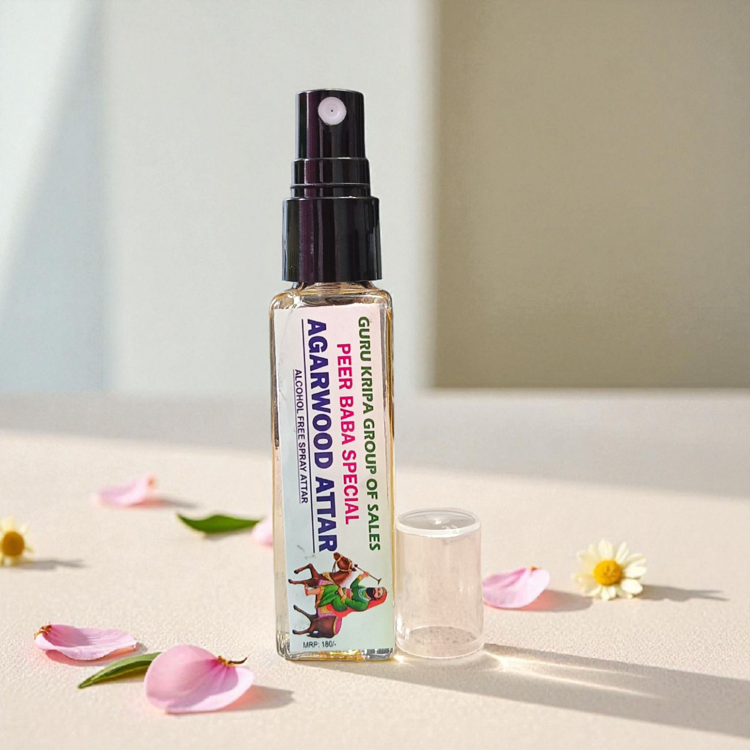 Agarwood Spray Attar 25ML bottle by MALAWALA – Peer Baba Special Alcohol-Free Fragrance, ideal for daily use, prayers, and meditation