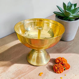 Akhand Jyot Brass Diya 250GM for Daily Puja Temple Worship Aarti Deepak