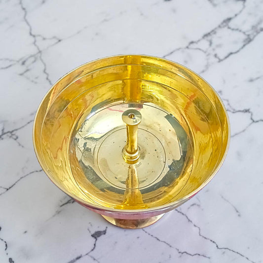 Akhand Jyot Brass Diya 520GM for continuous flame puja, temple worship, aarti rituals and spiritual home decor