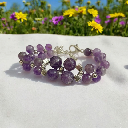 Amethyst Beads Detail of Amethyst Bracelet 8MM Malawala