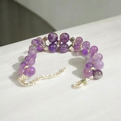 Amethyst Bracelet 8MM Bead Size Measurement Detail Malawala