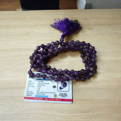 Amethyst Mala 108+1 Beads 8MM Lab Certified | Malawala
